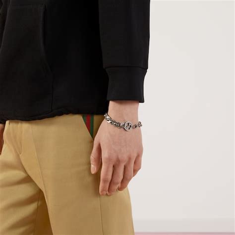 authentic gucci bracelet 925 000|Gucci interlocking silver bracelet.